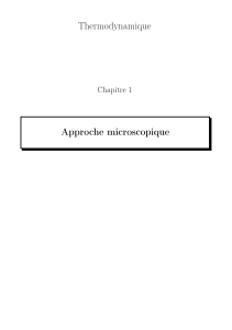 Thermodynamique Approche microscopique Chapitre 1