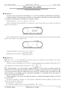 Mécanique du solide ✾ Exercice 1