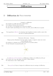 Diffraction I – Diffraction de Fraunhofer