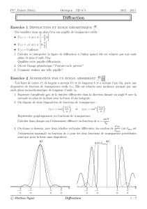 Diffraction Diffraction et image géométrique Exercice 1