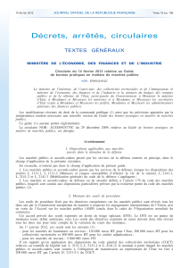 Décrets, arrêtés, circulaires TEXTES GÉNÉRAUX