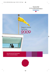 2009 Rapport annuel Synthèse Au service de l’économie