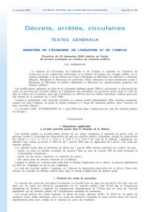 Décrets, arrêtés, circulaires TEXTES GÉNÉRAUX