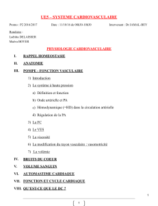 UE5 – SYSTEME CARDIOVASCULAIRE