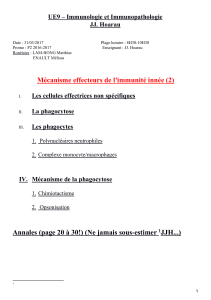 UE9 – Immunologie et Immunopathologie JJ. Hoarau