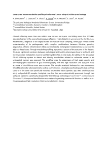 Untargeted	serum	metabolite	profiling	of	colorectal	cancer	using	GC-Orbitrap	technology N.	Di	Giovanni ,	C.	Cojocariu ,	P.	Silcock