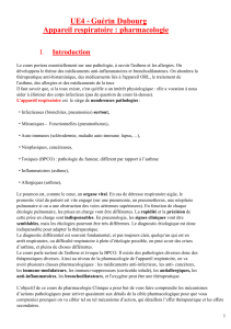 UE4 - Guérin Dubourg Appareil respiratoire : pharmacologie I. Introduction