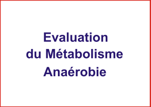 Evaluation du Métabolisme Anaérobie