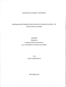 UNIVERSITÉ DU  QUÉBEC MONTRÉAL ENJEUX POUR LE QUÉBEC