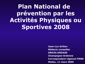 Plan National de prévention par les Activités Physiques ou Sportives 2008