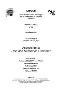 Aspects de la Role and Reference Grammar CRISCO