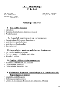 UE2 – Biopathologie Pr Le Bail