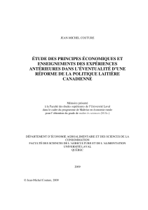 ÉTUDE DES PRINCIPES ÉCONOMIQUES ET ENSEIGNEMENTS DES EXPÉRIENCES ANTÉRIEURES DANS L’ÉVENTUALITÉ D’UNE