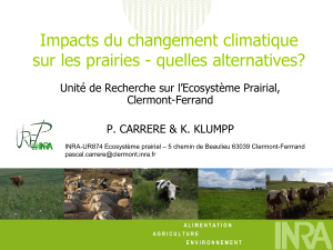 Impacts du changement climatique sur les prairies - quelles alternatives? Clermont-Ferrand