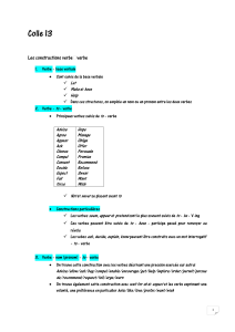 Colle 13 Les constructions verbe + verbe