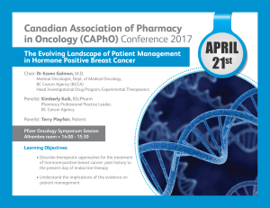 APRIL 21 Canadian Association of Pharmacy in Oncology (CAPhO)