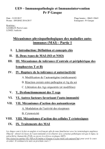 UE9 – Immunopathologie et Immunointervention Pr P Gasque