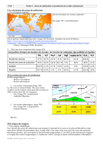 FA5 Partie C : Zone de subduction et production de croûte continentale.