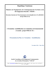 République Tunisienne « Formation- sensibilisation en évaluation environnementale