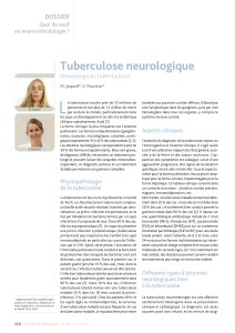 L Tuberculose neurologique DOSSIER Neurological tuberculosis