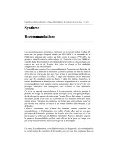 Synthèse  Recommandations