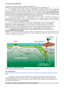 4) Le moteur de la subduction