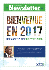 UNE ANNÉE PLEINE D’OPPORTUNITÉS  Janvier 2017