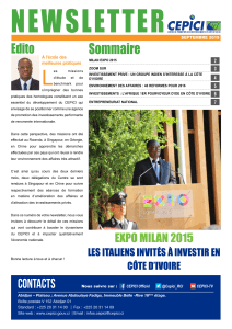 NEWSLETTER L Sommaire Edito