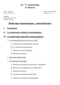 UE – 9 - Immunologie JJ. Hoarau