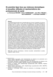 En première ligne face aux violences domestiques professionnels de santé