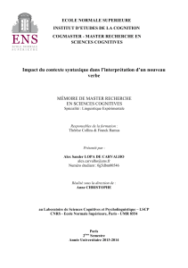ECOLE NORMALE SUPERIEURE  INSTITUT D&rsquo;ETUDES DE LA COGNITION
