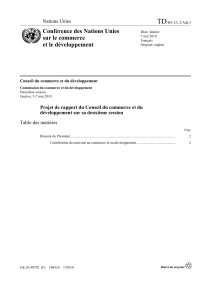 TD Conférence des Nations Unies sur le commerce et le développement