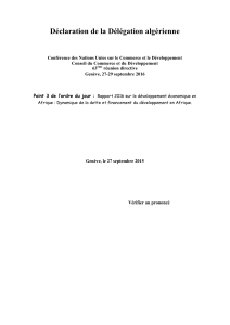 Déclaration de la Délégation algérienne