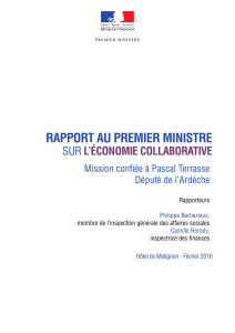 Télécharger Rapport au Premier ministre sur l'économie collaborative au format PDF, poids 4.57 Mo