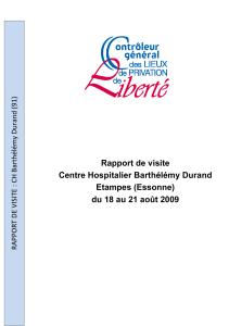 Rapport de visite Centre Hospitalier Barthélémy Durand Etampes (Essonne)