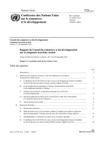 TD Conférence des Nations Unies sur le commerce et le développement