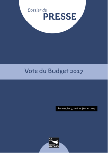 PRESSE Vote du Budget 2017  Dossier de