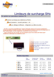 Limiteurs de surcharge SHx SOLEMS En option sur panneaux solaires TD