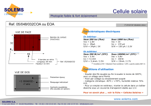 Cellule solaire SOLEMS Ref. 05/048/032COA ou EOA Photopile faible &amp; fort éclairement