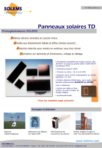 Panneaux solaires TD  Photogénérateurs SOLEMS