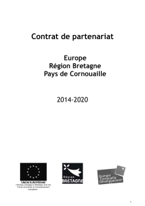 Contrat de partenariat Europe Région Bretagne Pays de Cornouaille