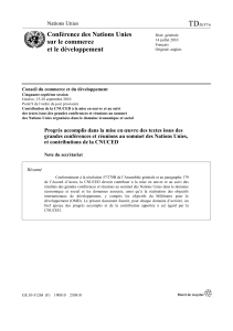 TD Conférence des Nations Unies sur le commerce et le développement