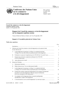 TD Conférence des Nations Unies sur le commerce et le développement