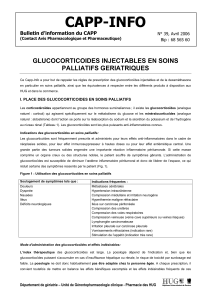 CAPP-INFO GLUCOCORTICOIDES INJECTABLES EN SOINS PALLIATIFS GERIATRIQUES Bulletin d’information du CAPP
