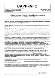 CAPP-INFO  Utilisation pratique des opioïdes en gériatrie Bulletin d’information du CAPP