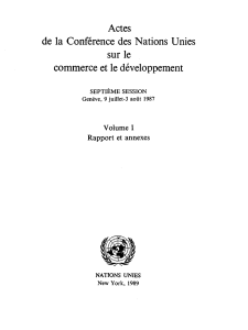 Actes de la Conf&eacute;rence des Nations Unies sur le commerce et le d&eacute;veloppement
