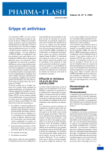 Grippe et antiviraux Volume 36, N° 4, 2009