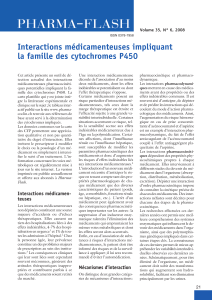 2008;35;6 Interactions médicamenteuses impliquant la famille des cytochromes P450. Avec la collaboration de L. Gschwindt
