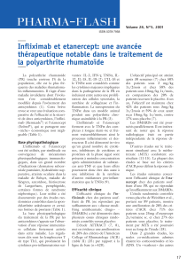 2001;28;5 Infliximab et etanercept : une avancée thérapeutique notable dans le traitement de la polyarthrite rhumatoïde. Avec la collaboration de G.B. Ehret