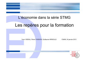 Les repères pour la formation L’économie dans la série STMG 1